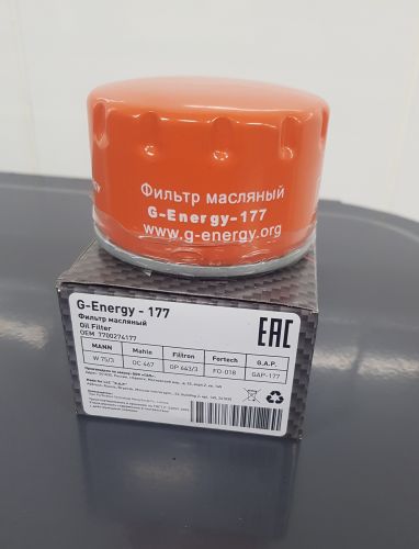Фильтр масляный G-Energy 177/ W75/3 77 00 274 177/OC 467/OP643/3 LADA LARGUS 1.6  RENAULT 
